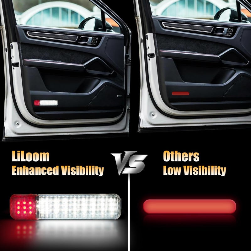 LiLoom 2PCS LED Interior Door Panel Light, White/Red Courtesy Warning Lights for Chevy GMC Silverado Sierra C/K 1500 2500 3500 HD Suburban Cadillac Escalade Hummer H2 Tahoe - Image 3